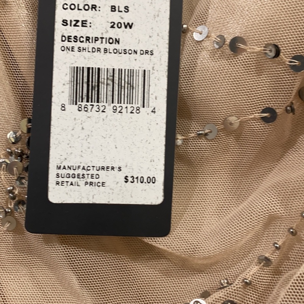 PLUS SIZE Adrianna Papell one shoulder gown - Picture 11 of 16